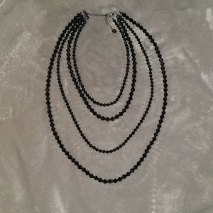 Black 4 tiered necklace